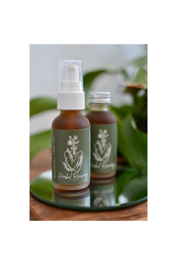 Dark Olive Green Recovery Face Oil