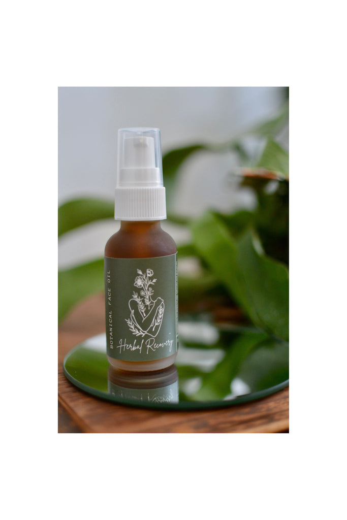 Dark Olive Green Recovery Face Oil