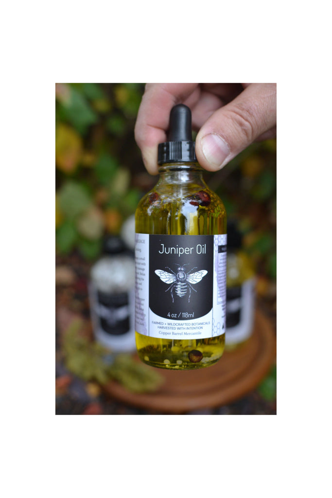 Dark Olive Green Grounding Juniper || Bath + Massage Oil