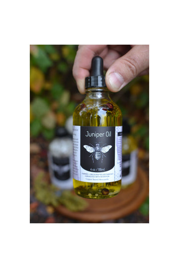 Dark Olive Green Grounding Juniper || Bath + Massage Oil