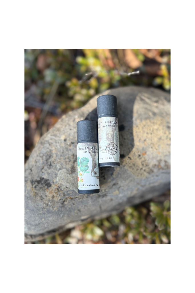 Dim Gray Strawberry Tallow Lip Balm