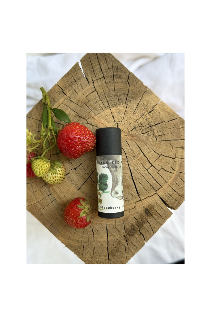 Dim Gray Strawberry Tallow Lip Balm