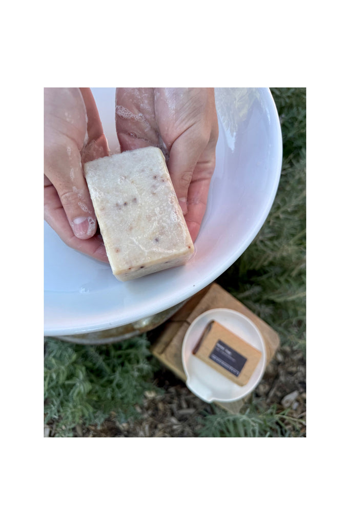 Dark Gray Rosehip Block of Soap