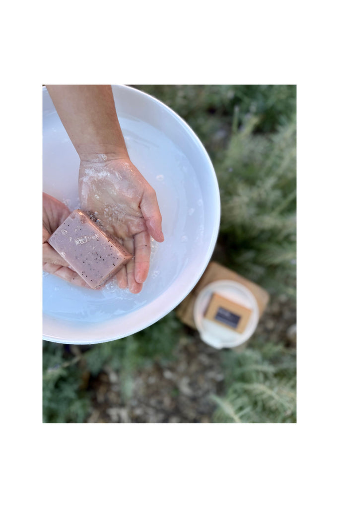 Dark Gray Rose & Pepper Block of Soap