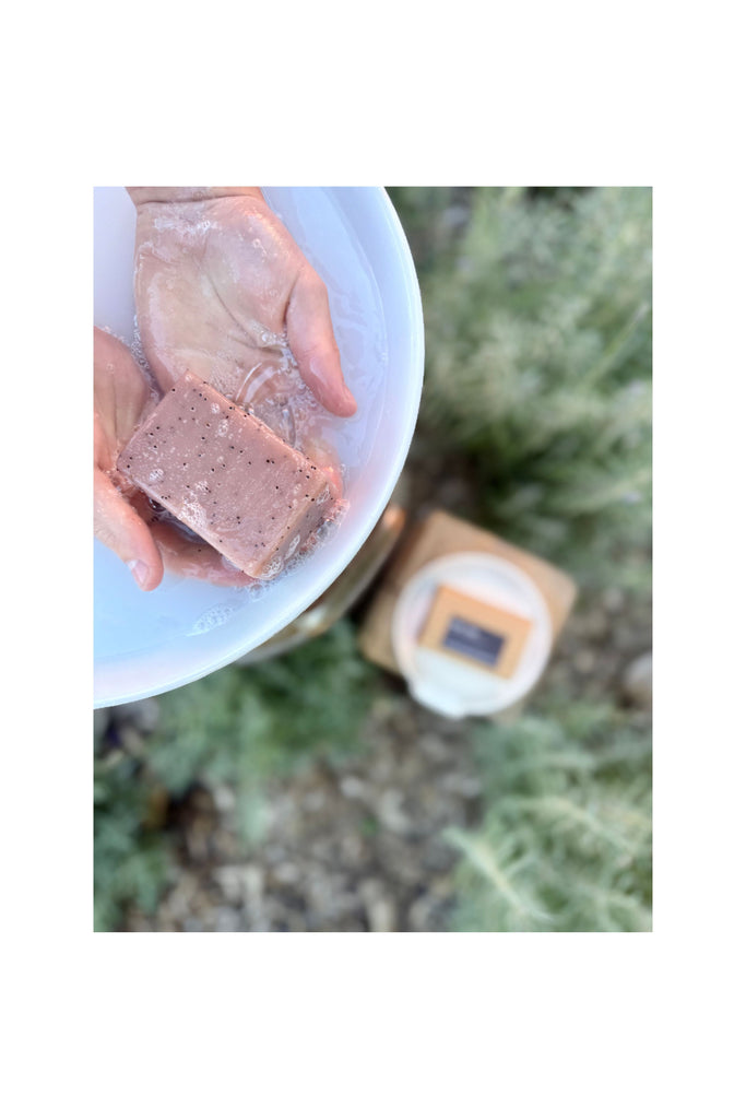 Light Slate Gray Rose & Pepper Block of Soap