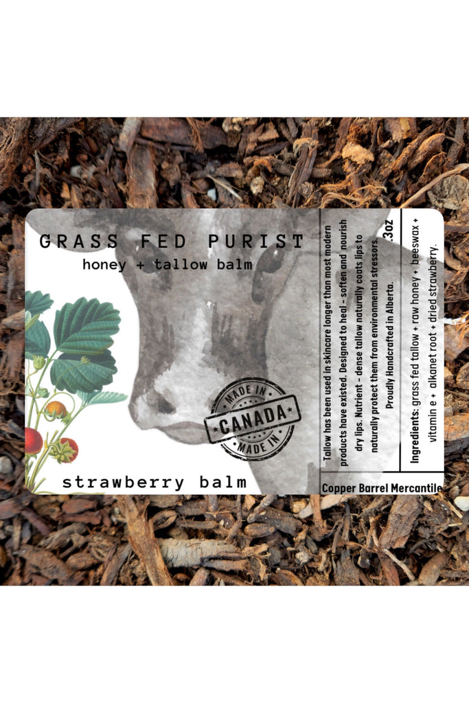 Dim Gray Strawberry Tallow Lip Balm
