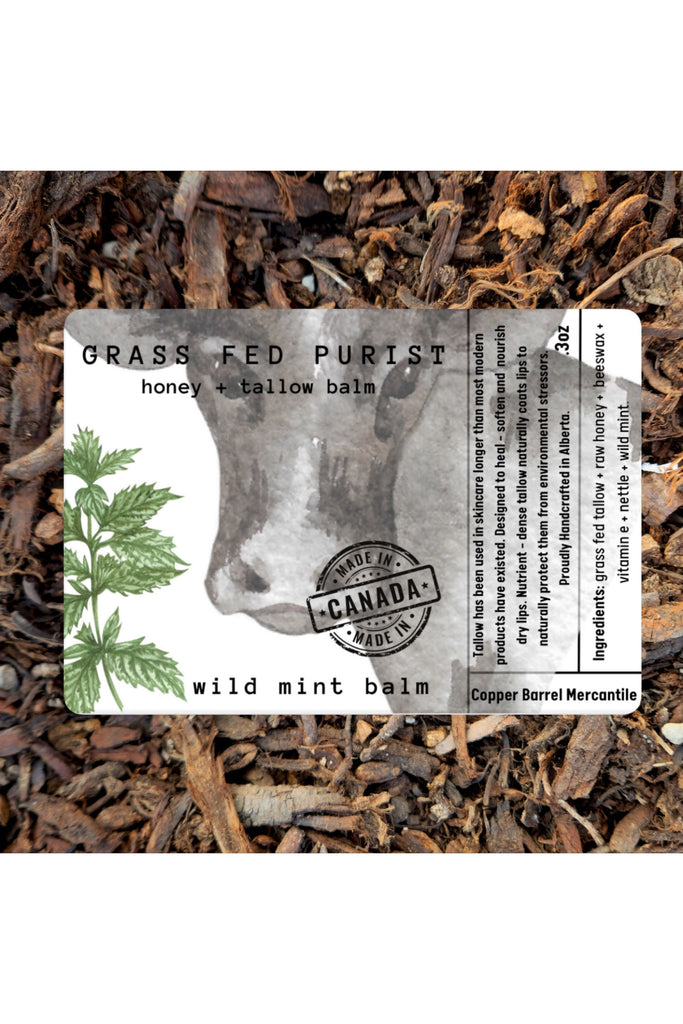Dim Gray Wild Mint Tallow Lip Balm