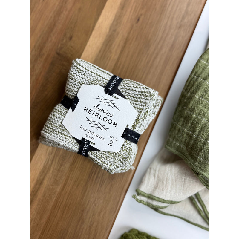 Knit Dishcloth Olive