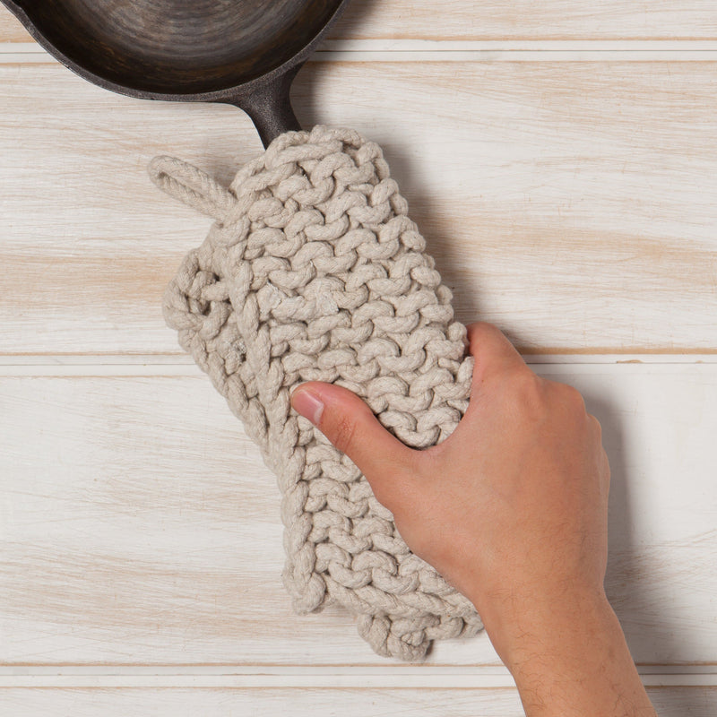 Knit Potholder Natural