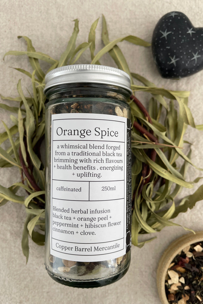 Dark Gray Orange Spice Tea